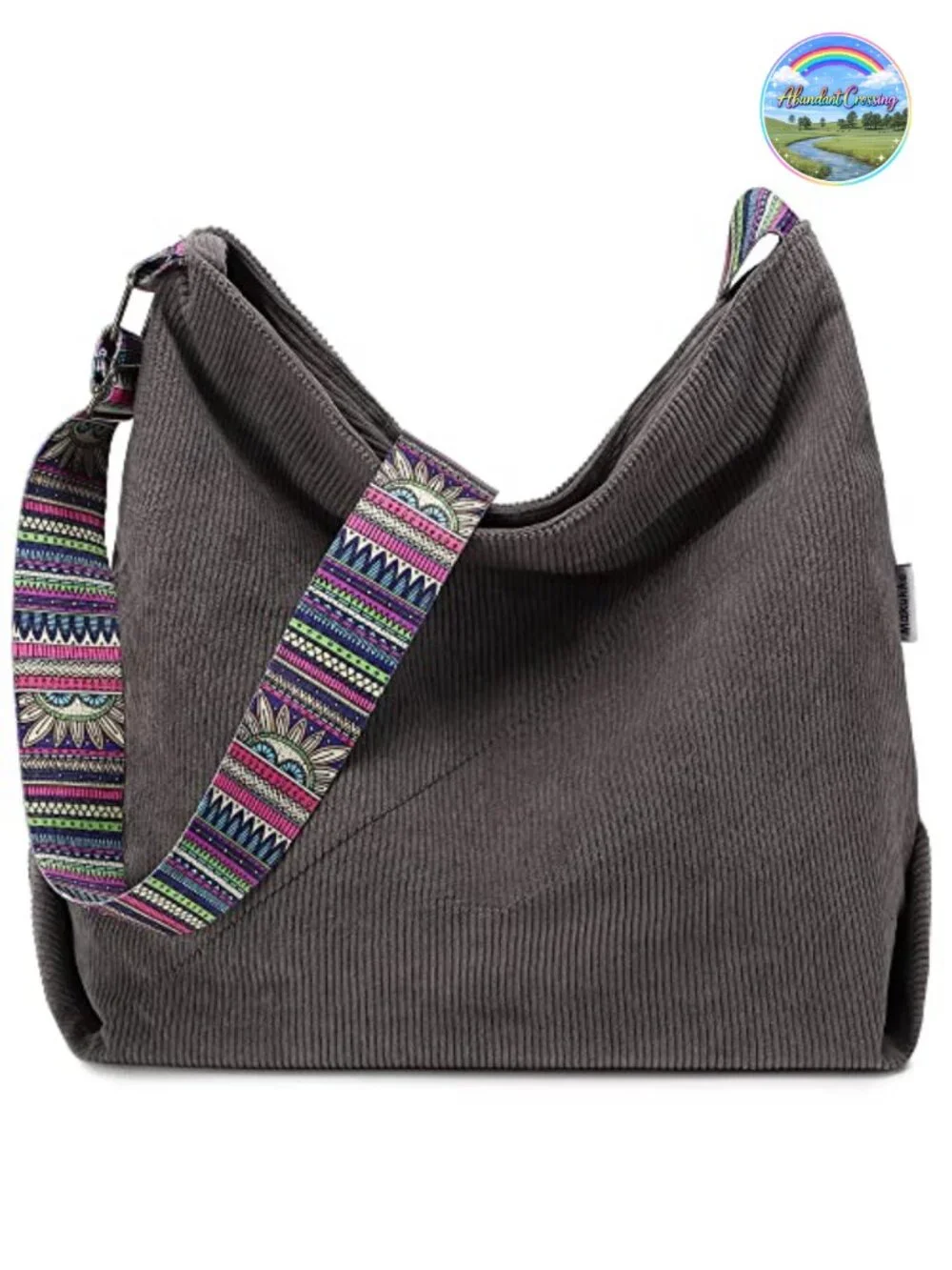 Corduroy Tote Bag Large Capacity Crossbody Shoulder Handbag